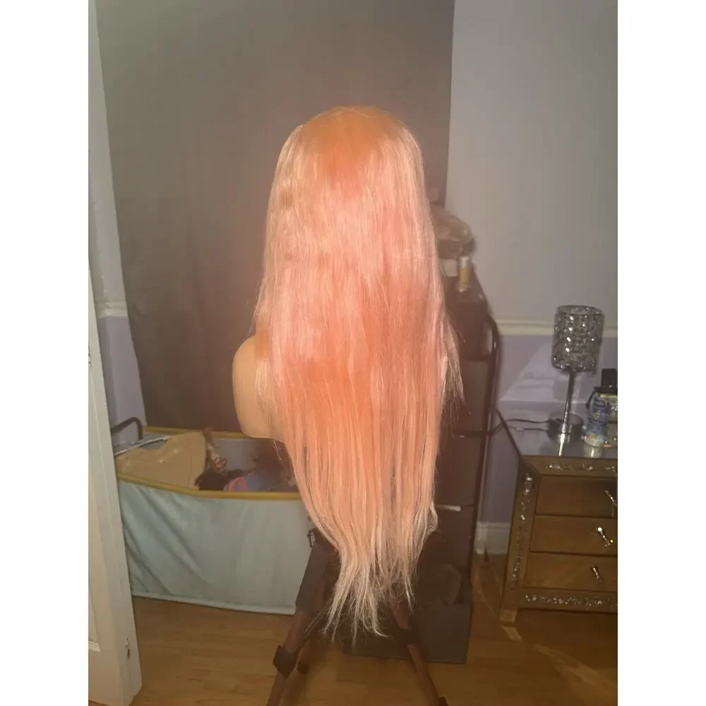 13x6 Lace Front Human Hair Wig Pink